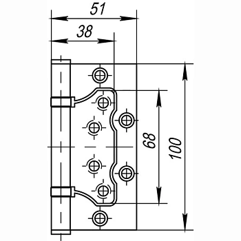 картинка Петля накладная Punto 500-2BB 100*2.5мм латунь от магазина Кубатура