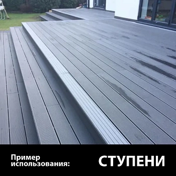 картинка ДПK доска террасная вельвет 24*143*3000мм графит комфорт от магазина Кубатура