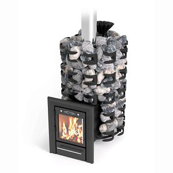 картинка Печь-несетка банная Семирамида inox Люмина, антрацит (камни 137кг/до 18м³) от магазина Кубатура