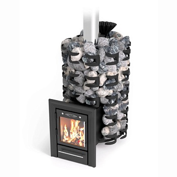 картинка Печь-несетка банная Семирамида inox Люмина, антрацит (камни 137кг/до 18м³) от магазина Кубатура