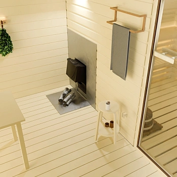 картинка Печь банная каменка Оса Carbon с дверцей антрацит, терракота (камни 25кг/4мм сталь/до 9м³) от магазина Кубатура