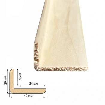картинка Угол наружный сосна 40*20*2500мм сорт Экстра сращенный от магазина Кубатура