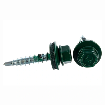 картинка Саморезы кровельные 4,8*29мм RAL 6005 (зеленый мох) металл/дерево от магазина Кубатура