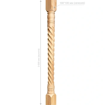картинка Колонна 100*100*3000мм №11 Сосна сорт Экстра сращенная от магазина Кубатура