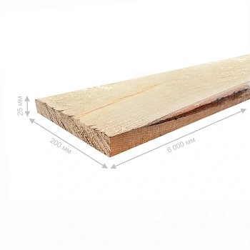 картинка Доска обрезная 25*200*6000 ТУ 3-4 сорт естественной влажности хвойные породы от магазина Кубатура