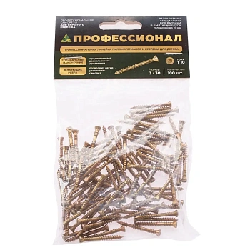 картинка Cаморезы для скрытого крепежа 3*30мм ПРОФЕССИОНАЛ Torx10 (100шт/уп) от магазина Кубатура