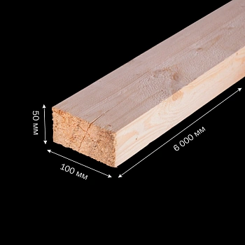 картинка Доска обрезная 50*100*6000мм 3-4 сорт ТУ естественной влажности хвойные породы от магазина Кубатура