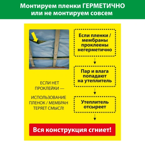 картинка Пленка гидро-пароизоляционная D универсальная (S50м²) от магазина Кубатура