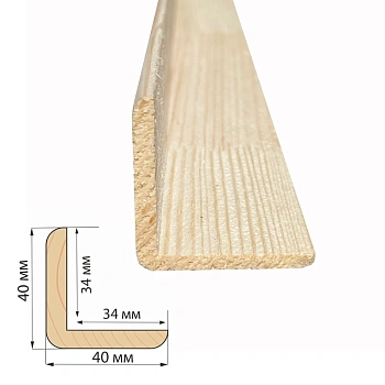 картинка Угол наружный лиственница 40*40*3000мм сорт АВ от магазина Кубатура