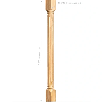 картинка Колонна 100*100*3000мм №8 Сосна сорт Экстра сращенная от магазина Кубатура