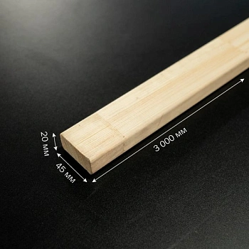 картинка Рейка сращенная для декора стен 20*45*3000мм сосна сорт Экстра (с фаской на углах) от магазина Кубатура