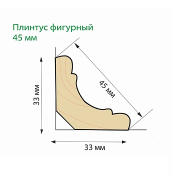картинка Плинтус липа фигурный 45*2800мм сорт А цельный от магазина Кубатура