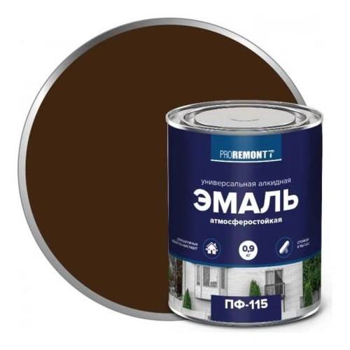картинка Эмаль ПФ-115 коричневый 0.9кг Proremontt от магазина Кубатура