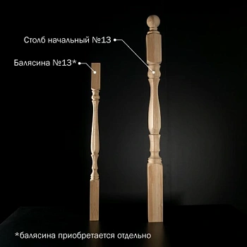 картинка Столб начальный 80*80*1200мм №13 Сосна сорт Экстра сращенный от магазина Кубатура