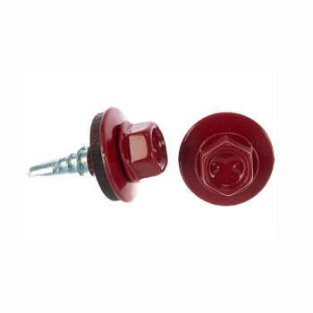 картинка Саморезы кровельные 5,5*19мм RAL 3005 (красное вино) металл/металл от магазина Кубатура