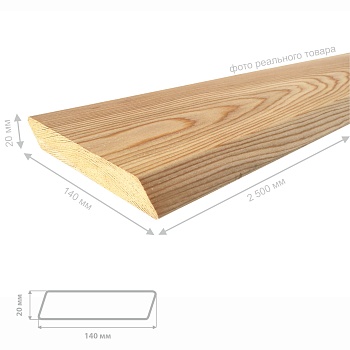 картинка Планкен скошенный 20*140*2500мм сорт АВ лиственница от магазина Кубатура