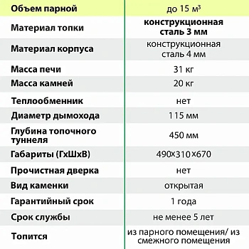 картинка Печь банная Радуга ПБ-10 без теплообменника, сталь 3мм от магазина Кубатура