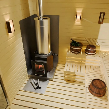 картинка Печь банная паровая Скоропарка III inox Люмина со встр. баком для гор.воды черная бронза от магазина Кубатура
