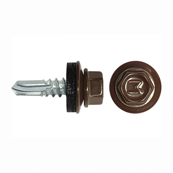 картинка Саморезы кровельные 5,5*19мм RAL 8017 (шоколад) металл/металл от магазина Кубатура