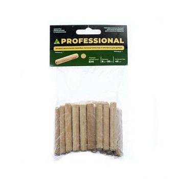 картинка Шкант мебельный ПРОФЕССИОНАЛ 8*60мм бук (40шт/уп) от магазина Кубатура
