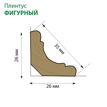 картинка Плинтус термолипа фигурный 35*2000мм от магазина Кубатура