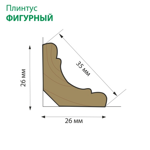 картинка Плинтус термолипа фигурный 35*2000мм от магазина Кубатура