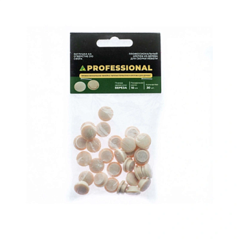 картинка Заглушка на отверстие ПРОФЕССИОНАЛ сфера D10мм береза (30шт/уп) от магазина Кубатура