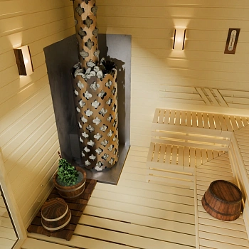 картинка Печь банная Арабеска XXL inox Люмина, черная бронза (камни 154кг/до 24м³) от магазина Кубатура