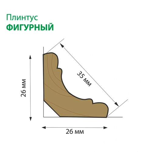 картинка Плинтус термолипа фигурный 35*2200мм от магазина Кубатура