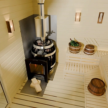 картинка Печь банная сетка Саяны Cast Витра (камни 90кг/до 18м³) от магазина Кубатура