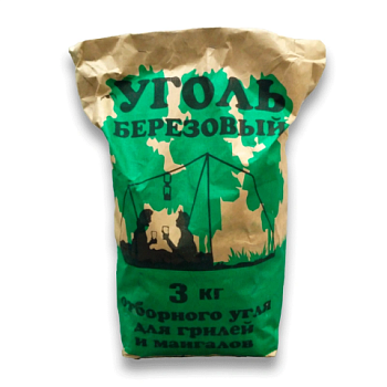 картинка Уголь березовый Отборный 3 кг от магазина Кубатура