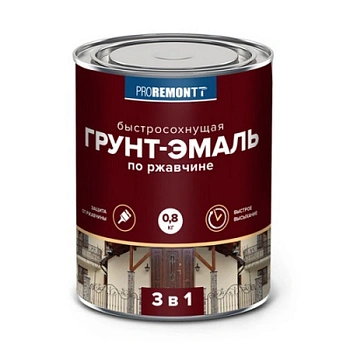 картинка Грунт-эмаль 3в1 черная Proremontt 0.8кг от магазина Кубатура