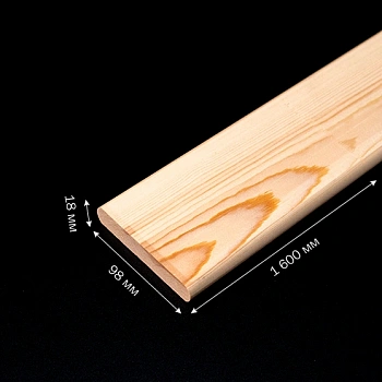 картинка Доска декоративная 18*98*1600мм сосна сорт Экстра сращенная (с фаской R5 на углах) от магазина Кубатура