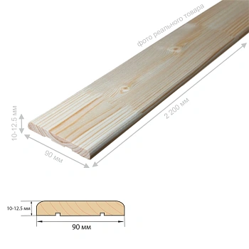 картинка Наличник ель/сосна плоский 90*2200мм сорт АВ от магазина Кубатура