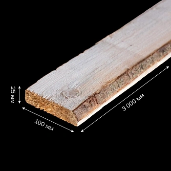 картинка Доска обрезная 25*100*3000мм 3-4 сорт ТУ естественной влажности хвойные породы от магазина Кубатура