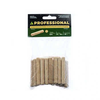 картинка Шкант мебельный ПРОФЕССИОНАЛ 8*60мм бук (40шт/уп) от магазина Кубатура