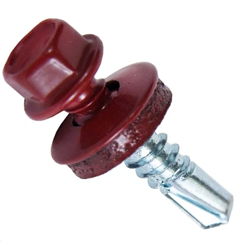 картинка Саморезы кровельные 5,5*19мм RAL 3003 (рубин) металл/металл от магазина Кубатура