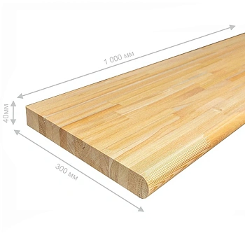 картинка Ступень 40*300*1000мм Лиственница сорт AВ сращенная (с фаской) от магазина Кубатура