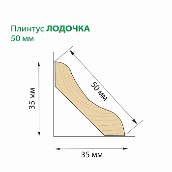 картинка Плинтус лодочка 50*2500мм сосна сорт Экстра от магазина Кубатура