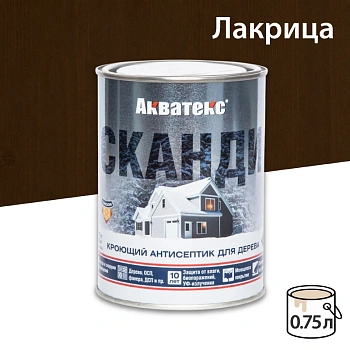 картинка Кроющий антисептик Акватекс Сканди Лакрица 0.75л от магазина Кубатура