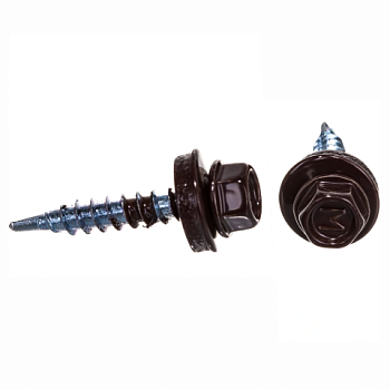 картинка Саморезы кровельные 4,8*29мм RAL 8017 (шоколад) металл/дерево от магазина Кубатура