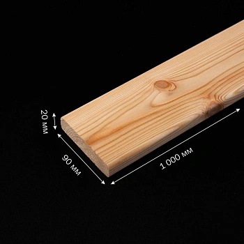 картинка Планкен прямой 20*90*1000мм сорт АВ лиственница от магазина Кубатура