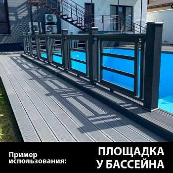 картинка ДПK доска террасная вельвет 24*143*3000мм графит комфорт от магазина Кубатура