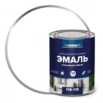 картинка Эмаль ПФ-115 белая глянцевая 0.9 кг Proremontt от магазина Кубатура