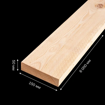 картинка Доска обрезная камерной сушки 50*150*6000мм Отборная 1 сорт Ель 100% дисковый распил (10-15%) от магазина Кубатура