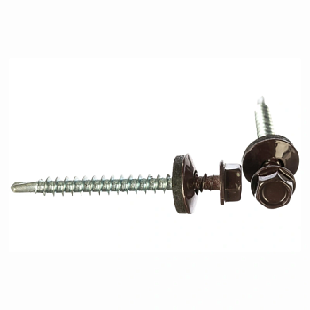 картинка Саморезы кровельные 4,8*50мм RAL 8017 (шоколад) металл/дерево от магазина Кубатура