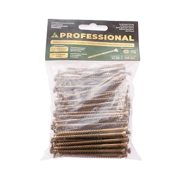 картинка Cаморезы для скрытого крепежа 4*80мм ПРОФЕССИОНАЛ Torx15 (100шт/уп) от магазина Кубатура