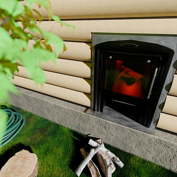 картинка Печь банная каменка Гейзер 2014 inox Витра с закрытой каменкой, антрацит (камни 63кг/до 18м³) от магазина Кубатура