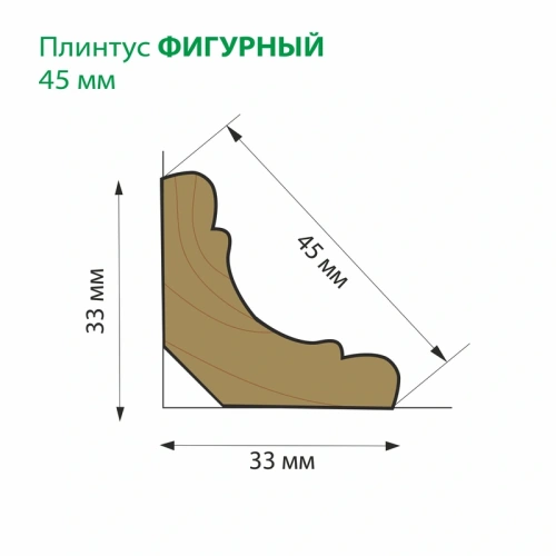 картинка Плинтус термолипа фигурный 45*2200мм от магазина Кубатура