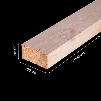 картинка Доска обрезная 50*100*3000мм 3-4 сорт ТУ естественной влажности хвойные породы от магазина Кубатура